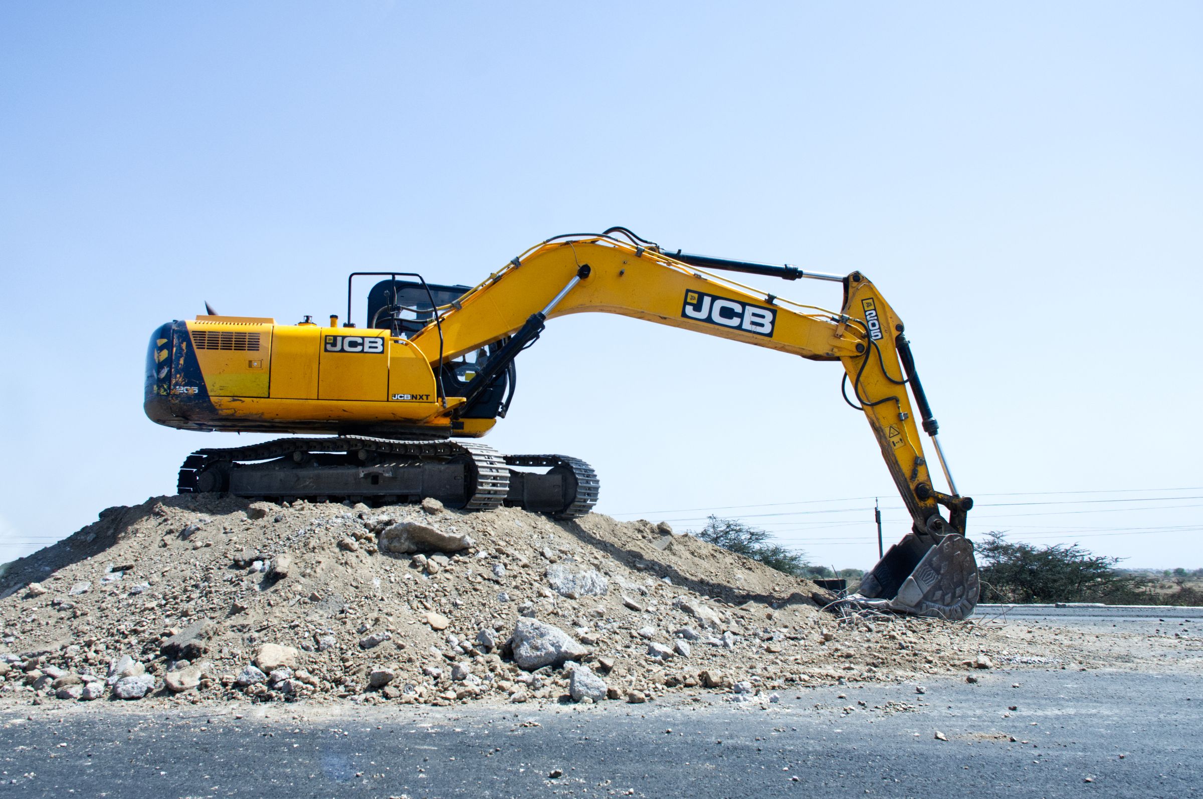 Earthmoving machinery on a construction site